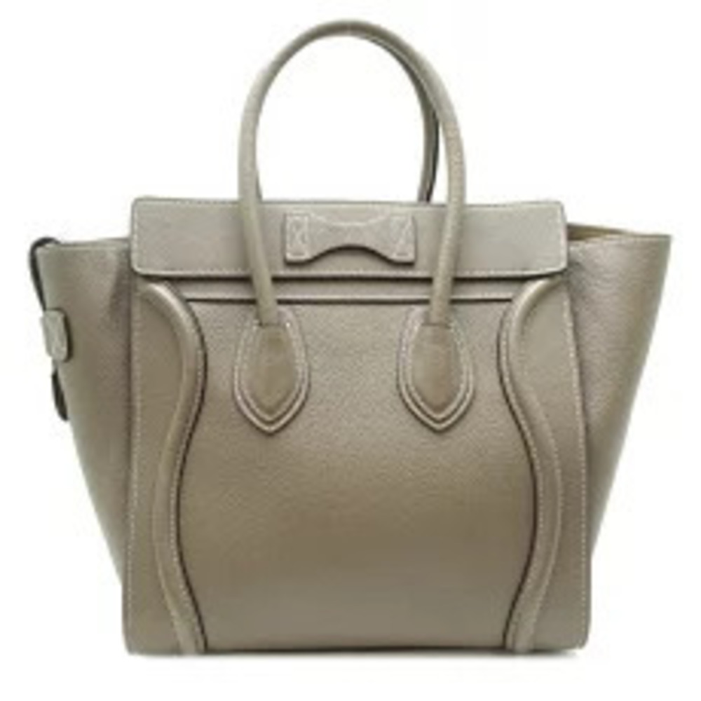 Celine Luggage Shopper Handbag Leather Greige Gray - Picture 2 of 9